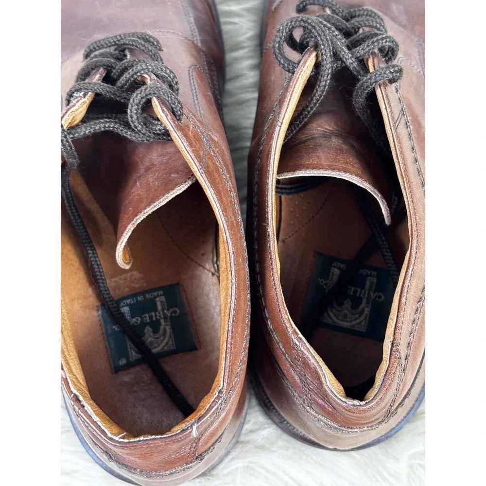 Cable Co Chukka Boots Mens 11.5 Brown Leather Made in Italy Lace Up Classic